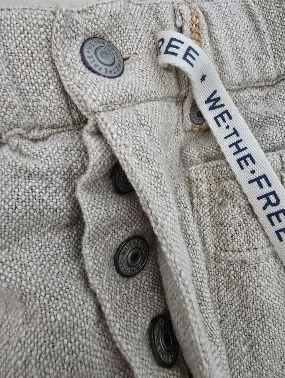 FREE PEOPLE River Canyon Linen Blend Mini Skirt Natural Blogger Fave S NWOT RARE